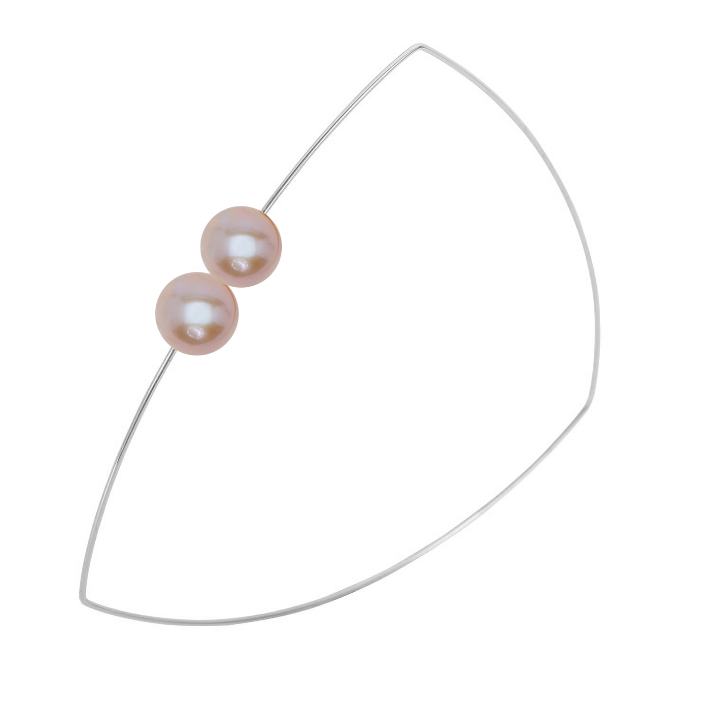 Triangle Bangle with Round Freshwater Pearls