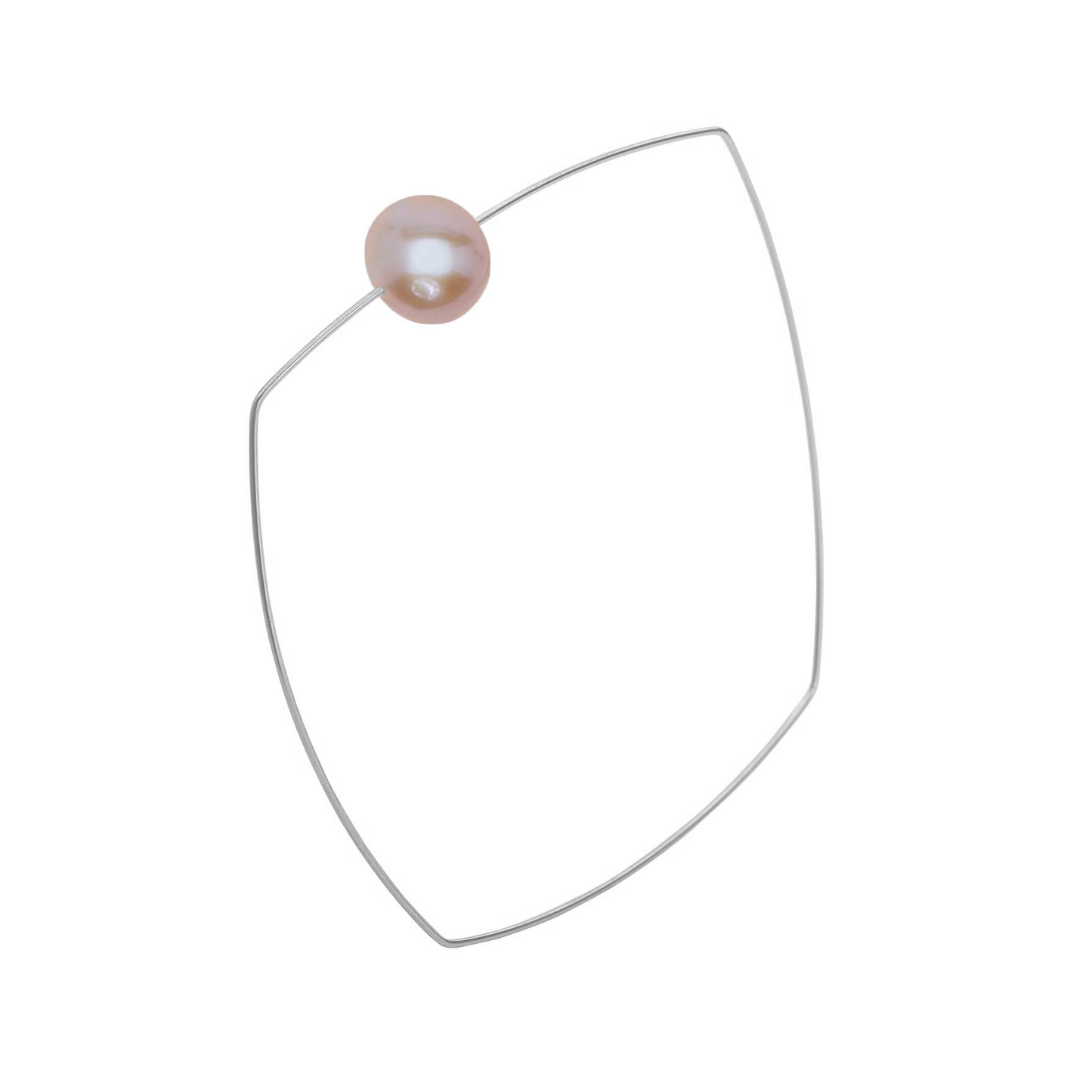 Square Bangle with Round Freshwater Pearl