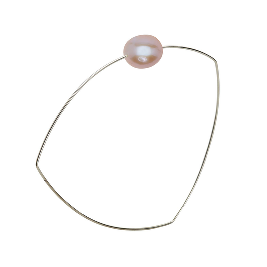 Triangle Bangle with Oval Freshwater Pearl