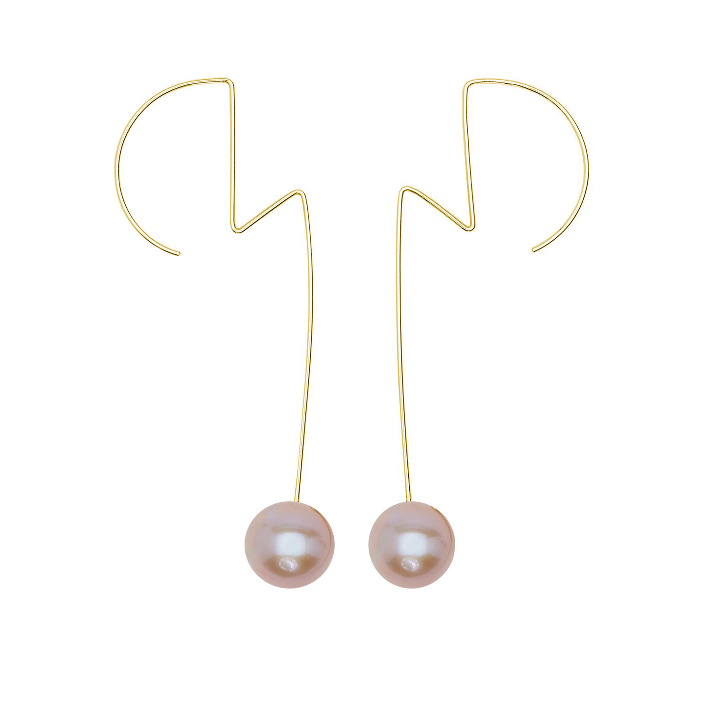 Ziggy Stardust inspired Earrings with Large Freshwater Pearls (9mm)