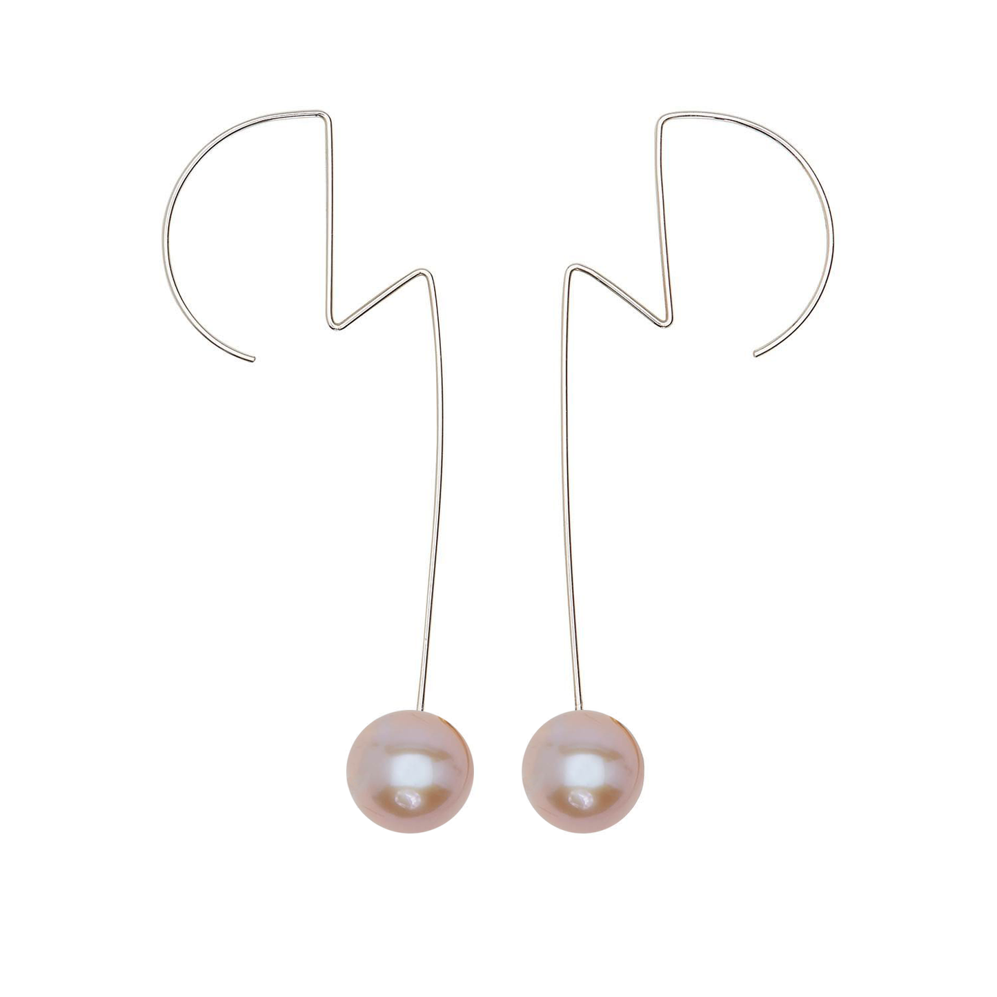 Ziggy Stardust inspired Earrings with Large Freshwater Pearls (9mm)