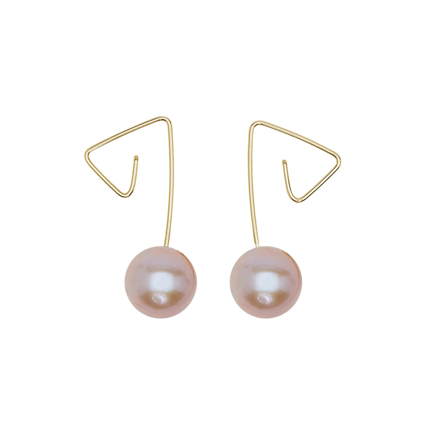 Short Drop Earrings with Round Fresh Water Pearl (5/6mm)