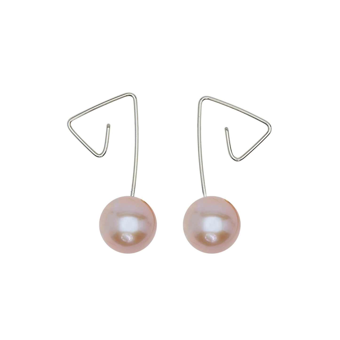 Short Drop Earrings with Round Fresh Water Pearl (5/6mm)