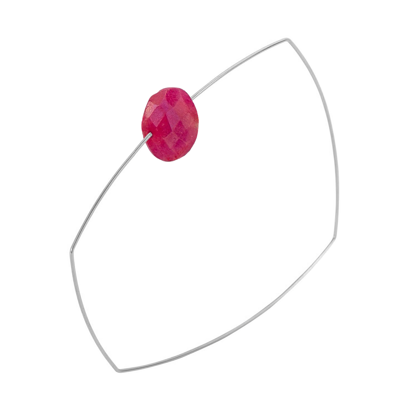 Square Bangle with hand-cut precious gemstones