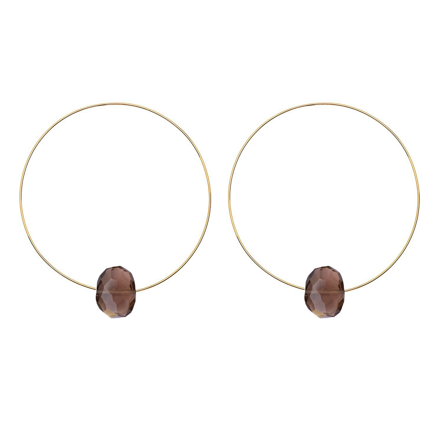 Medium Round Hoops with Gemstones - marvellous metallic & neutral colours