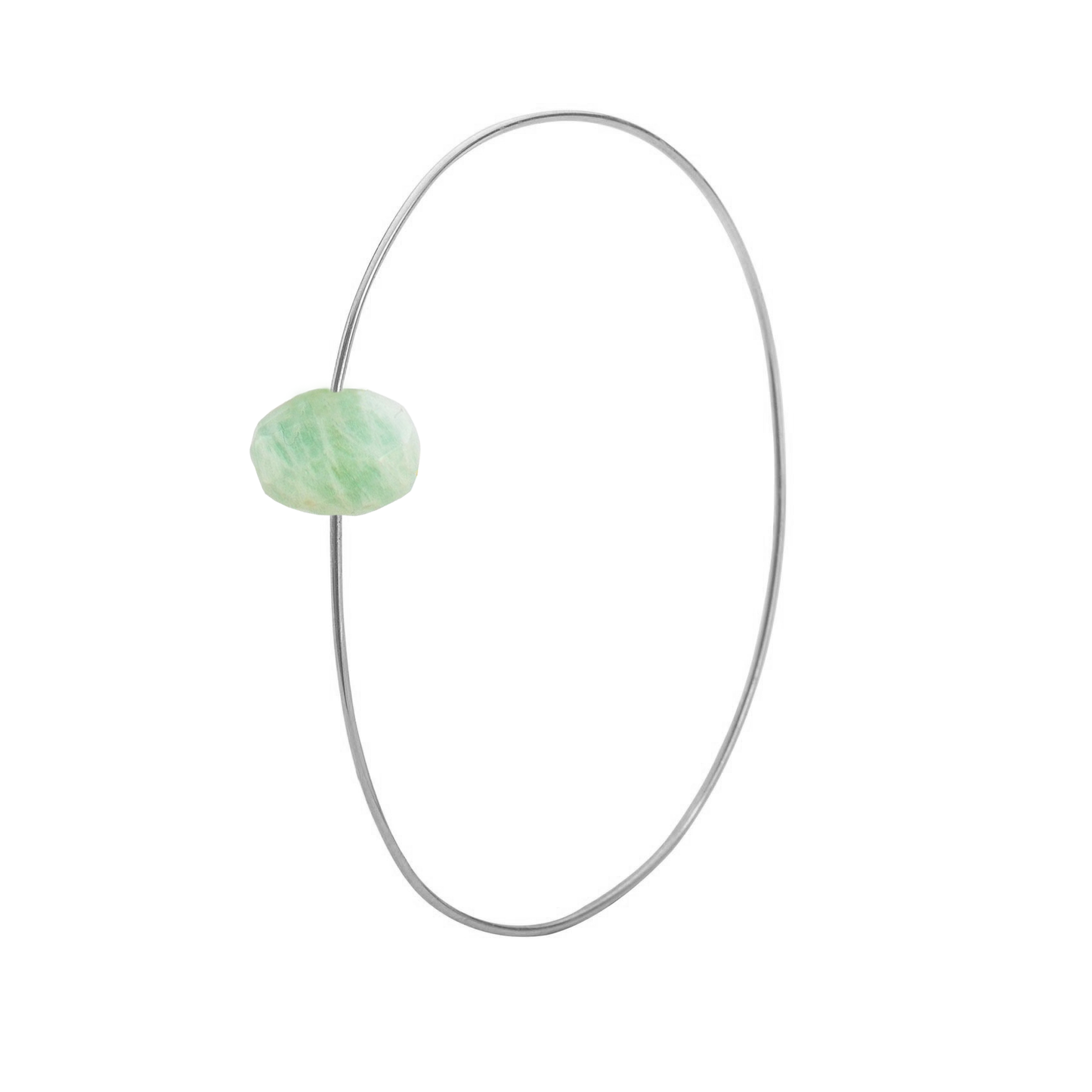 Oval Bangle with hand-cut precious gemstones