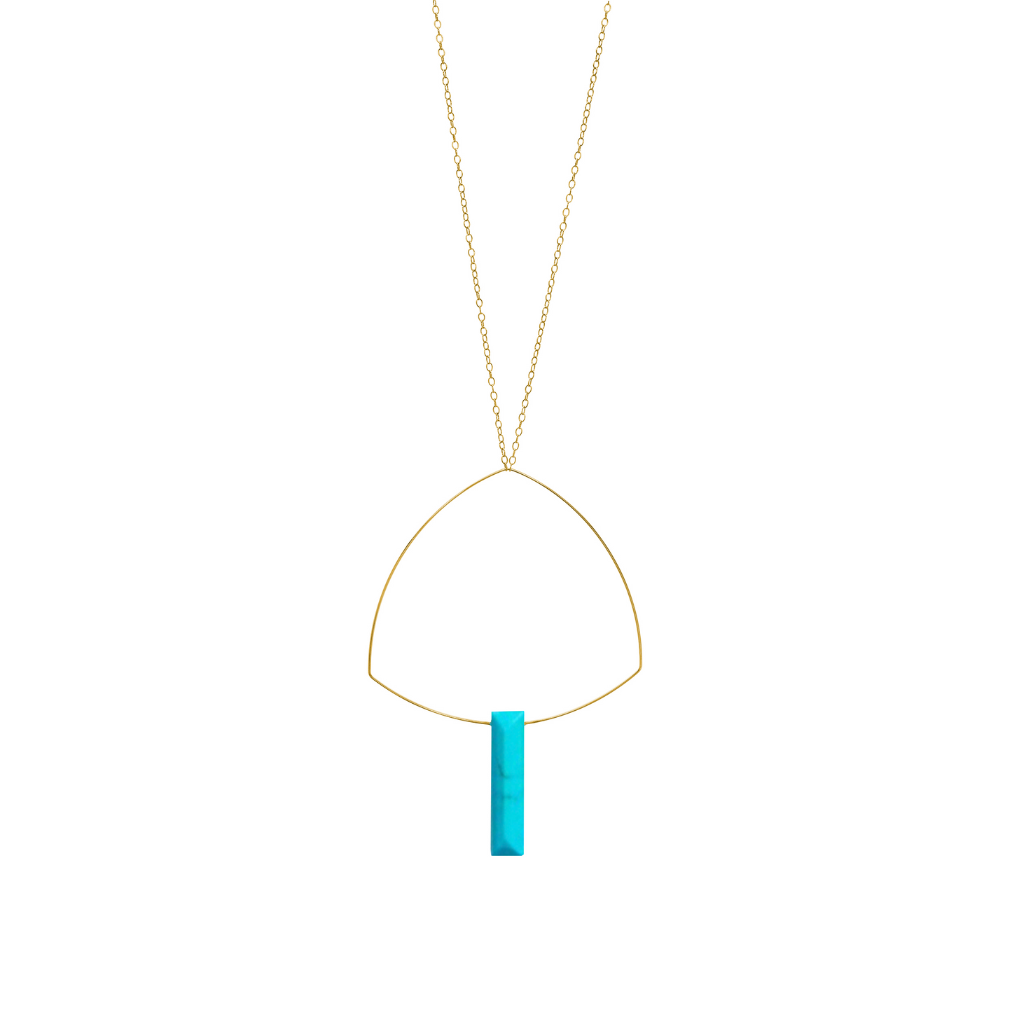 Large Triangle Necklace Pendant with Gemstones
