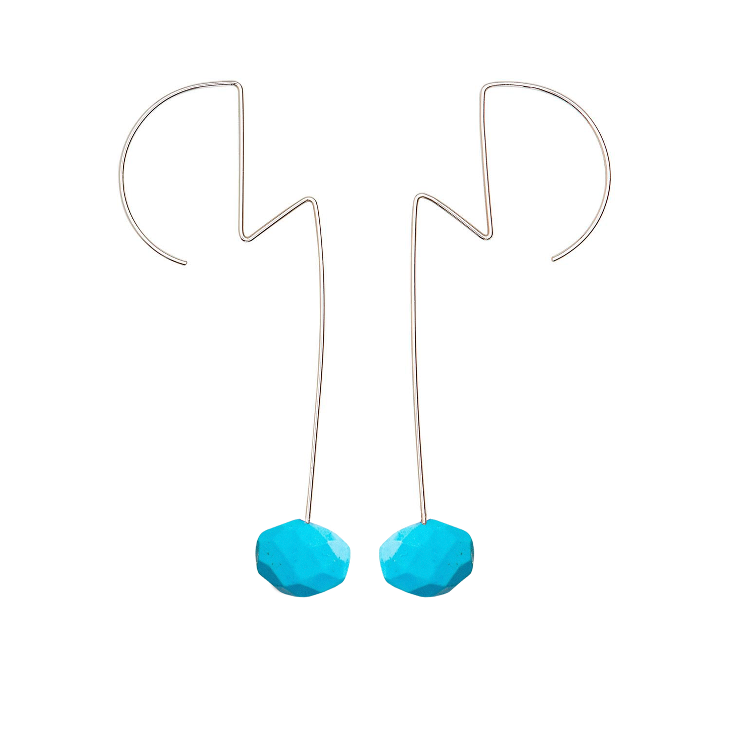 Round Ziggy Stardust inspired Earrings with hand-cut precious gems