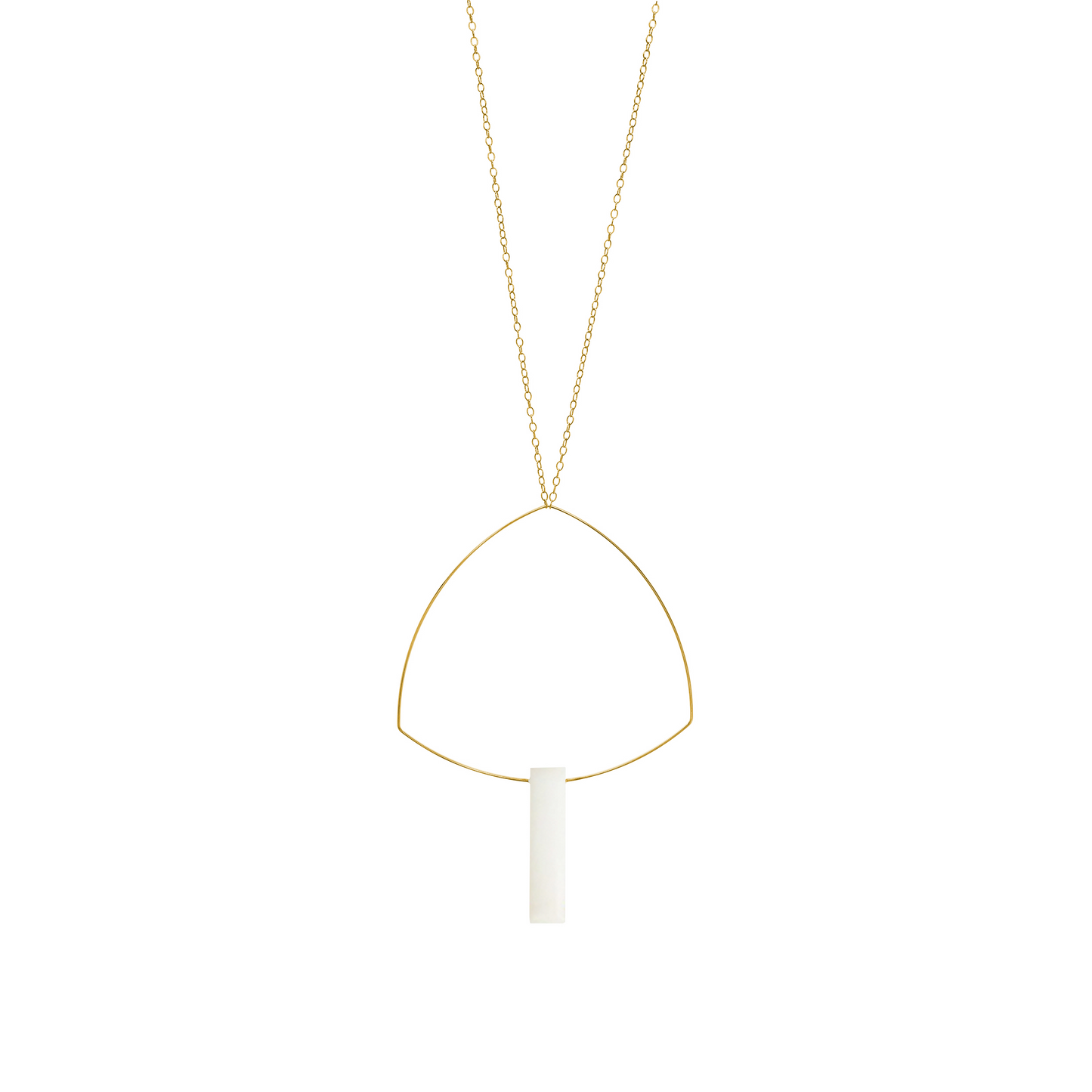 Large Triangle Necklace Pendant with Gemstones