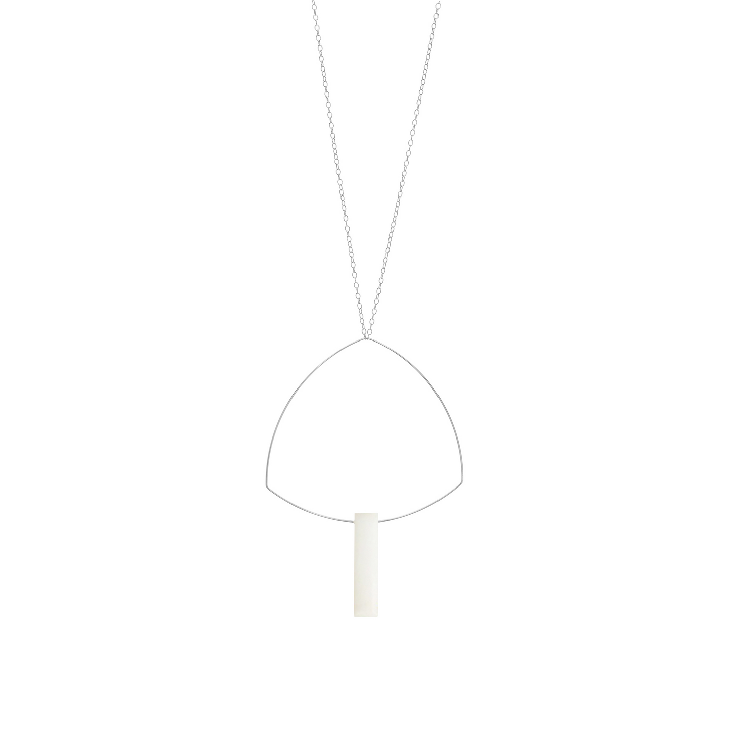 Large Triangle Necklace Pendant with Gemstones