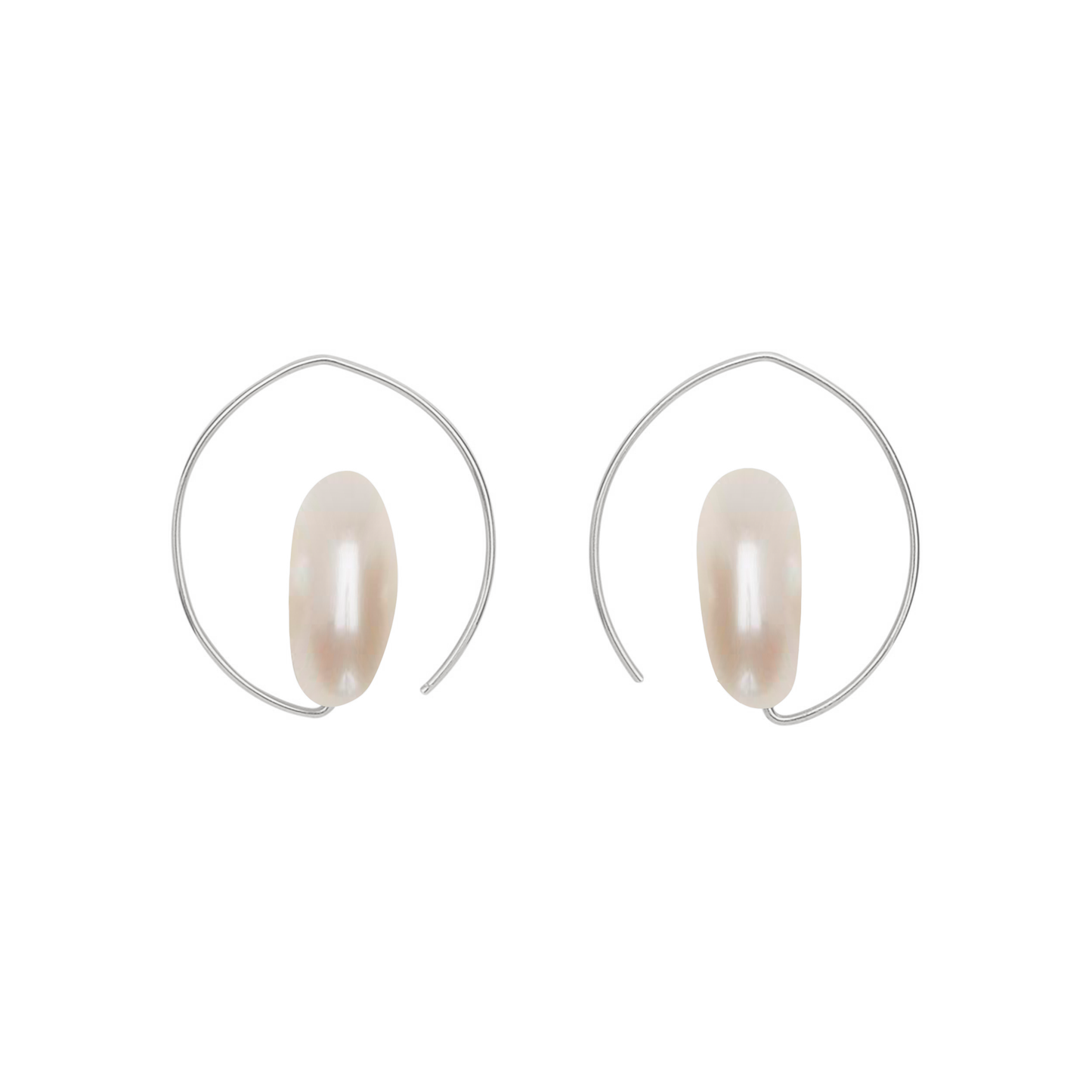 Petite Curl Earrings with Fresh Water Pearl