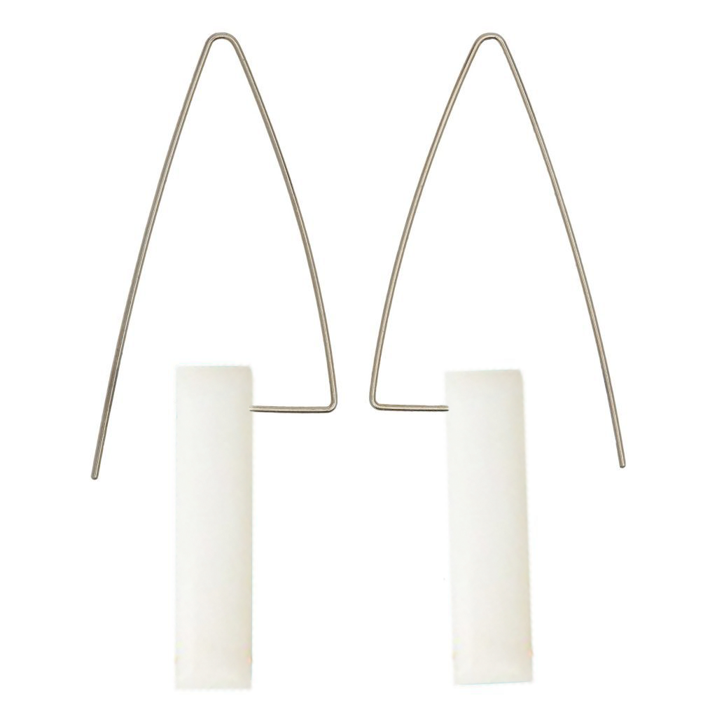 Tall Triangle Earrings with Gemstones