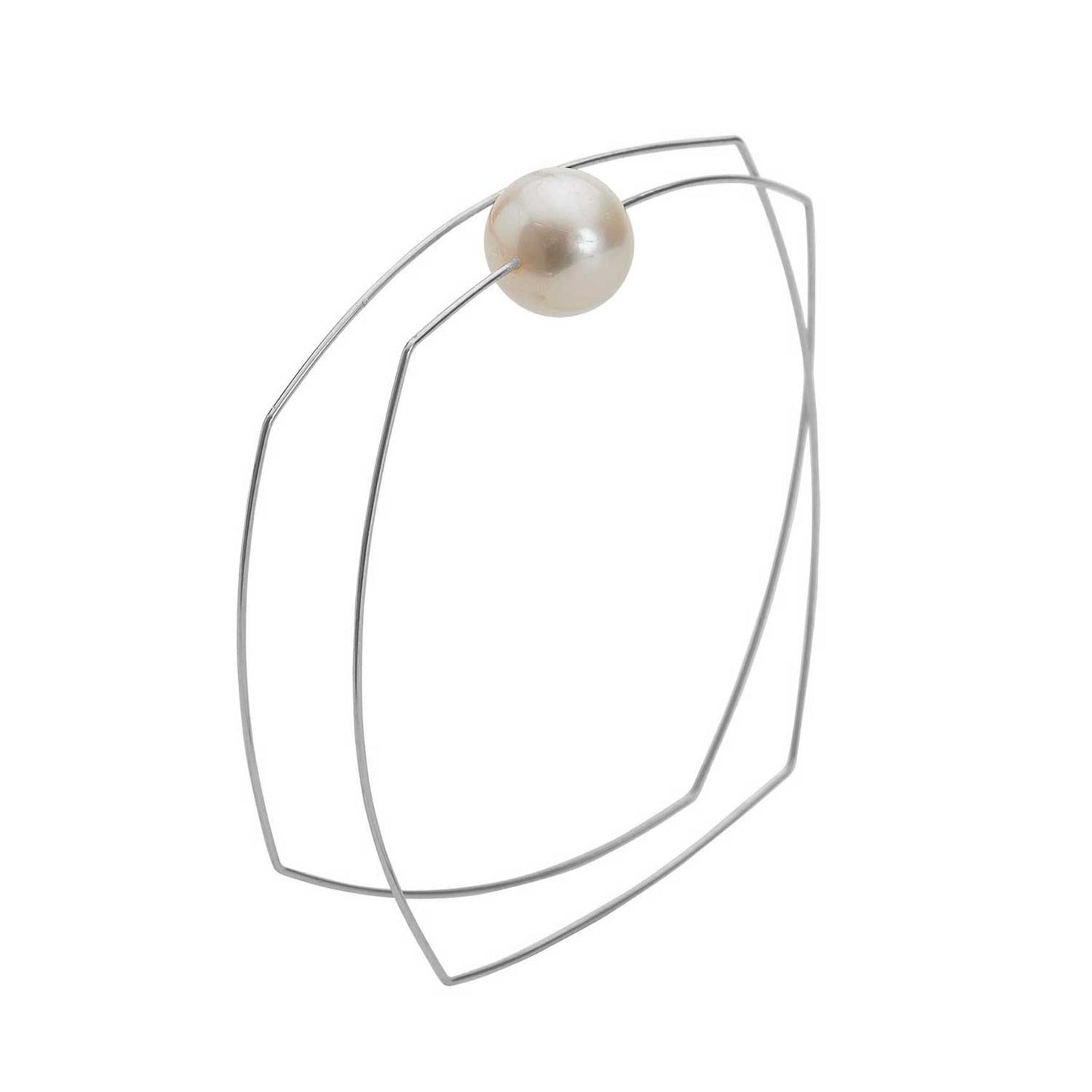 Square Wrap Bangle with Round Freshwater Pearls