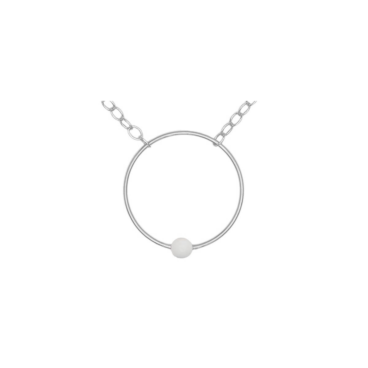 Circle Pendant Necklace with Round beads Gemstones