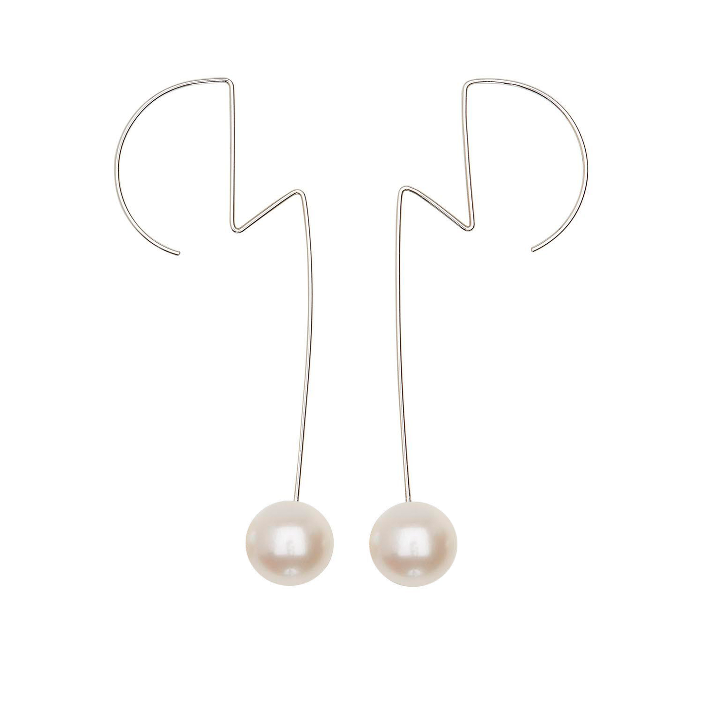 Ziggy Stardust inspired Earrings with Large Freshwater Pearls (9mm)