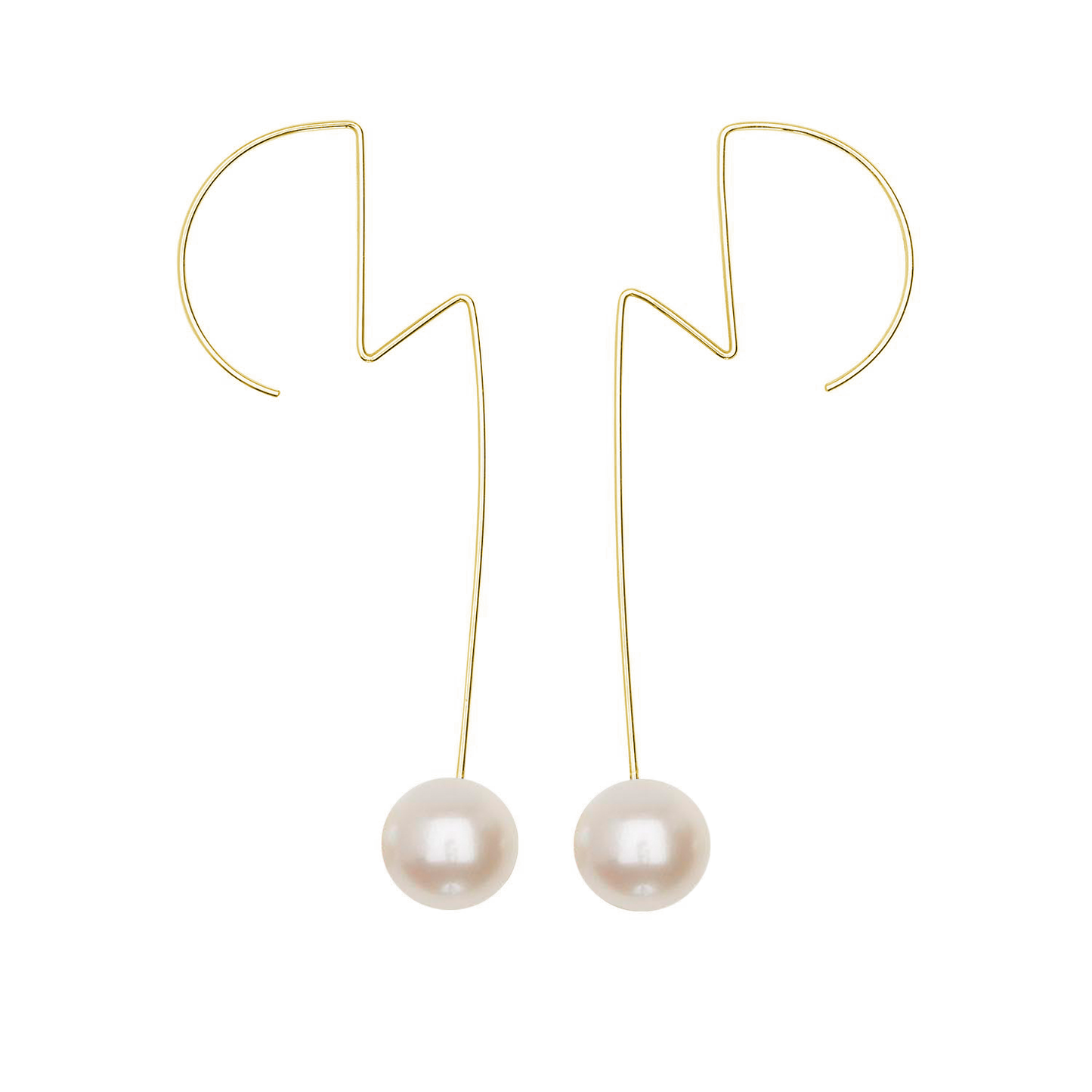 Ziggy Stardust inspired Earrings with Large Freshwater Pearls (9mm)