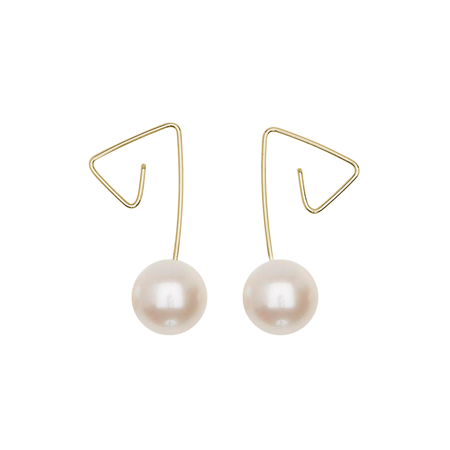 Short Drop Earrings with Round Fresh Water Pearl (5/6mm)