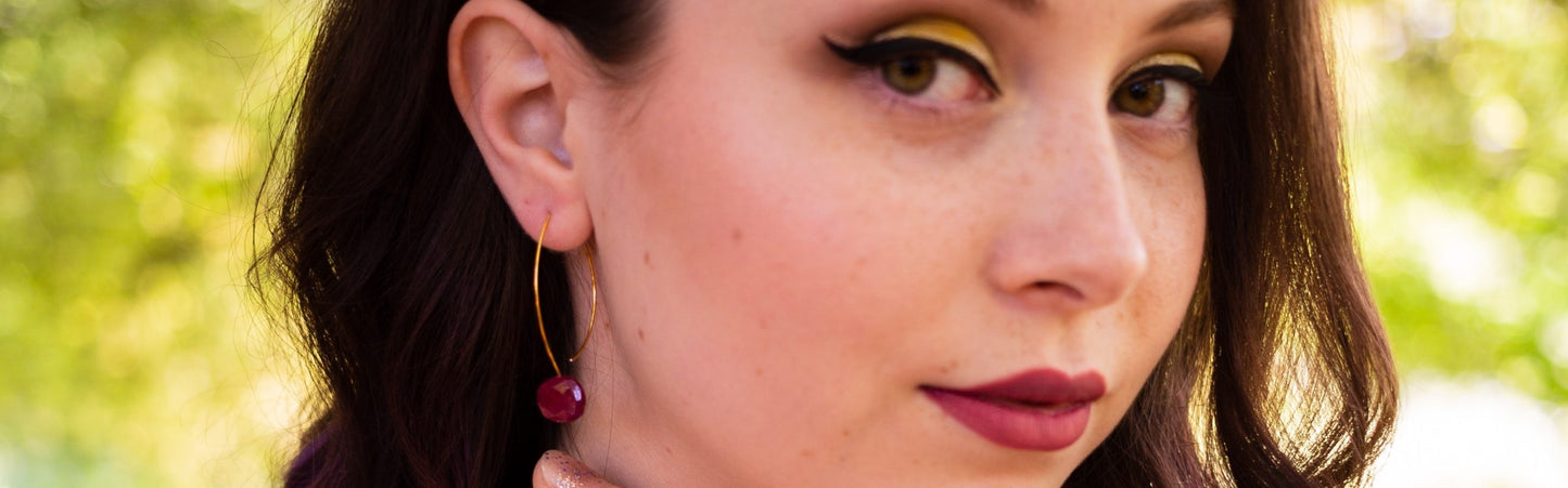 Drop Earrings with hand-cut precious gems