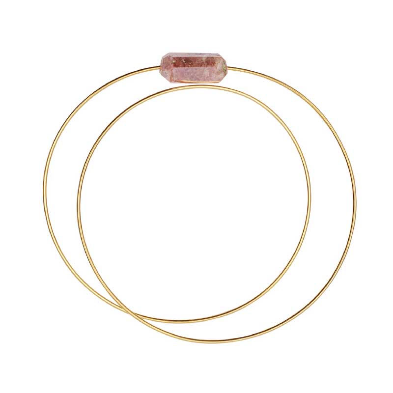 Circle Atomic Bangle with hand-cut Gemstones