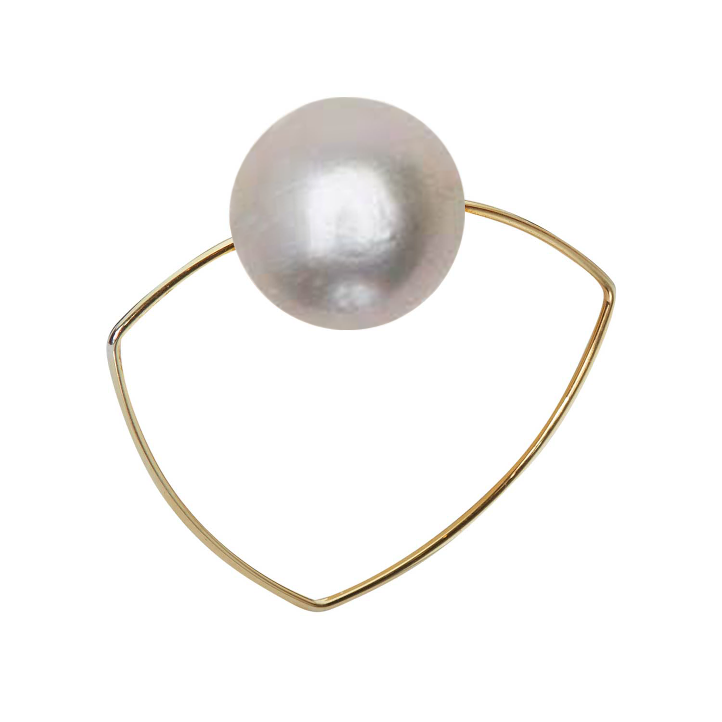 Triangle Ring with Peach Ripley Baroque or Freshwater Pearl (12mm)