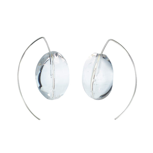 Short Curve Earrings with Rock Crystal