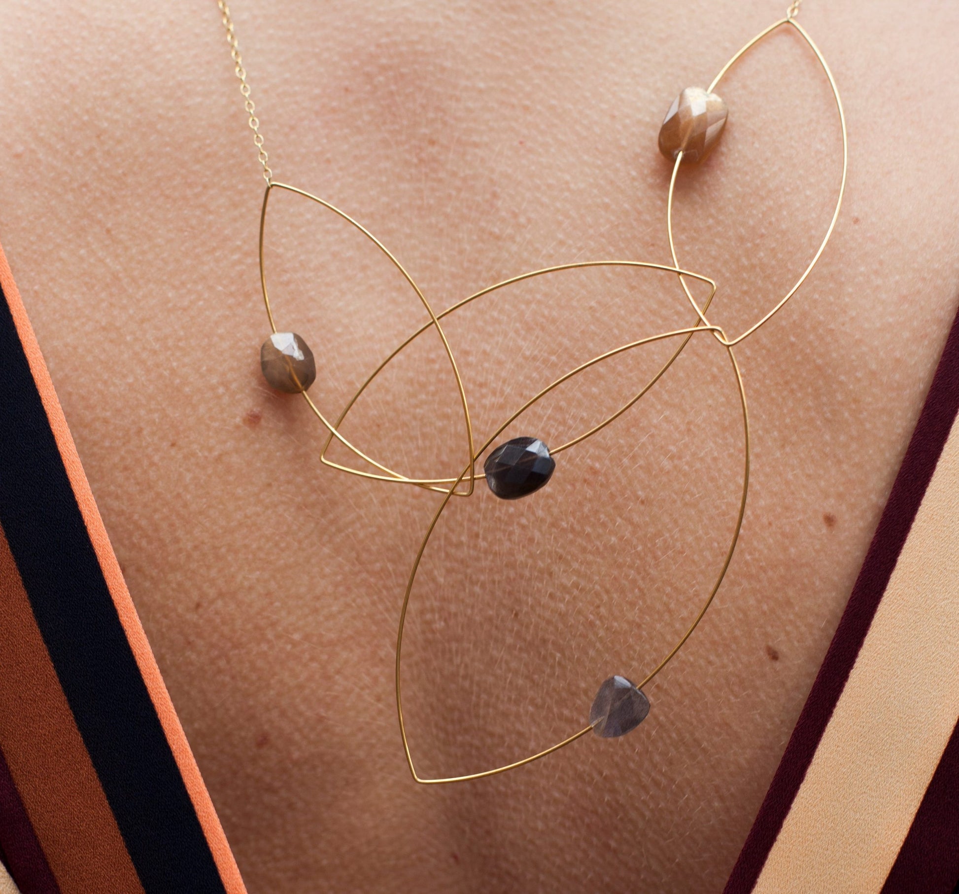 hand-cut gemstone necklace to wear in multiple ways