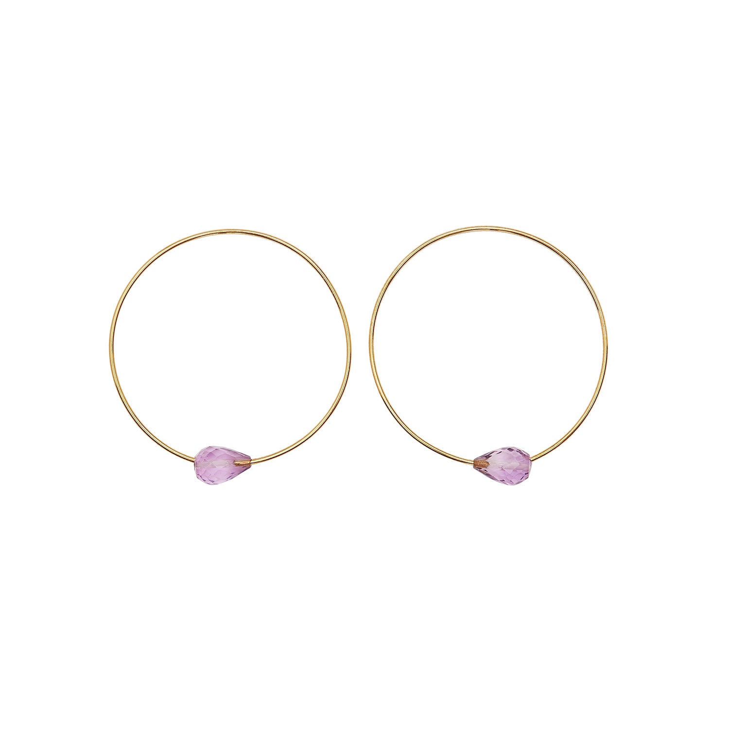 Extra Small Hoops with Amethyst