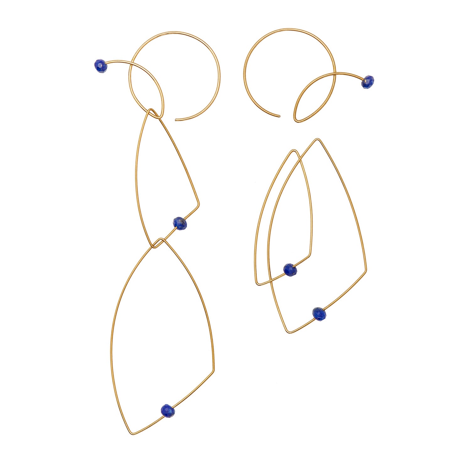 Multi Wear Earrings with Lapis Lazuli