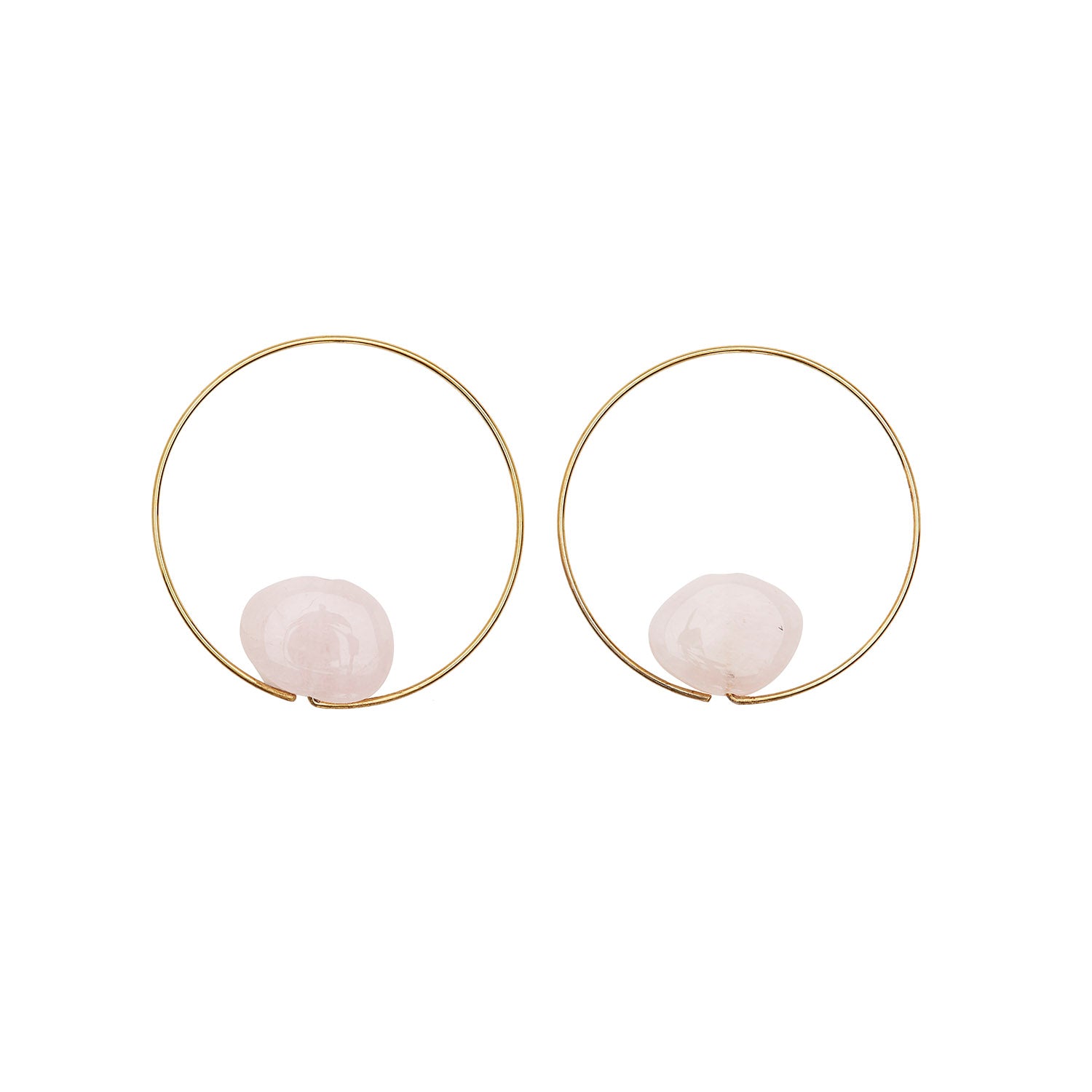 Small Round Hoops with Morganite