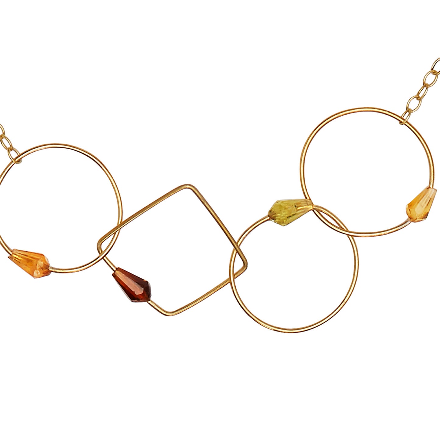Multi Shape Pendant Necklace with Tourmaline