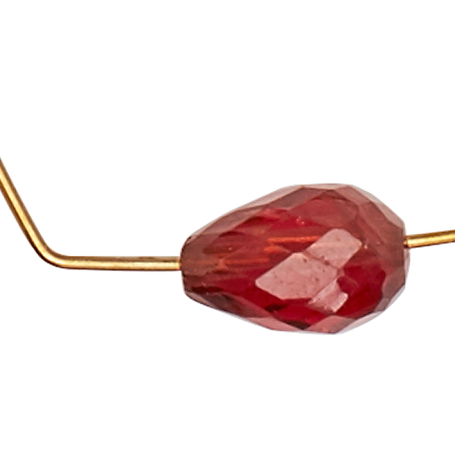 Asymmetric Square Pendant Necklace with Garnet