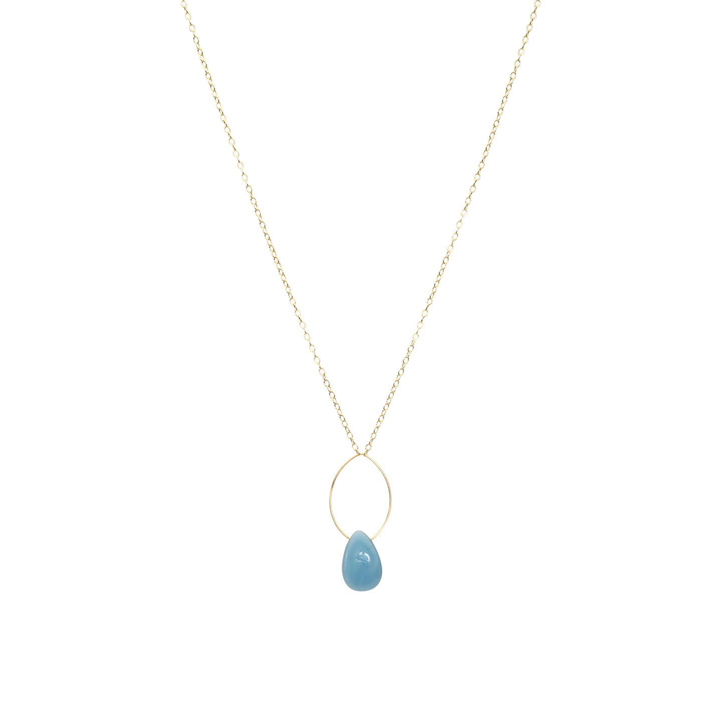 Oval Pendant Necklace with Angelite
