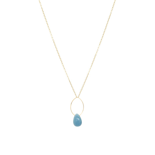 Oval Pendant Necklace with Angelite