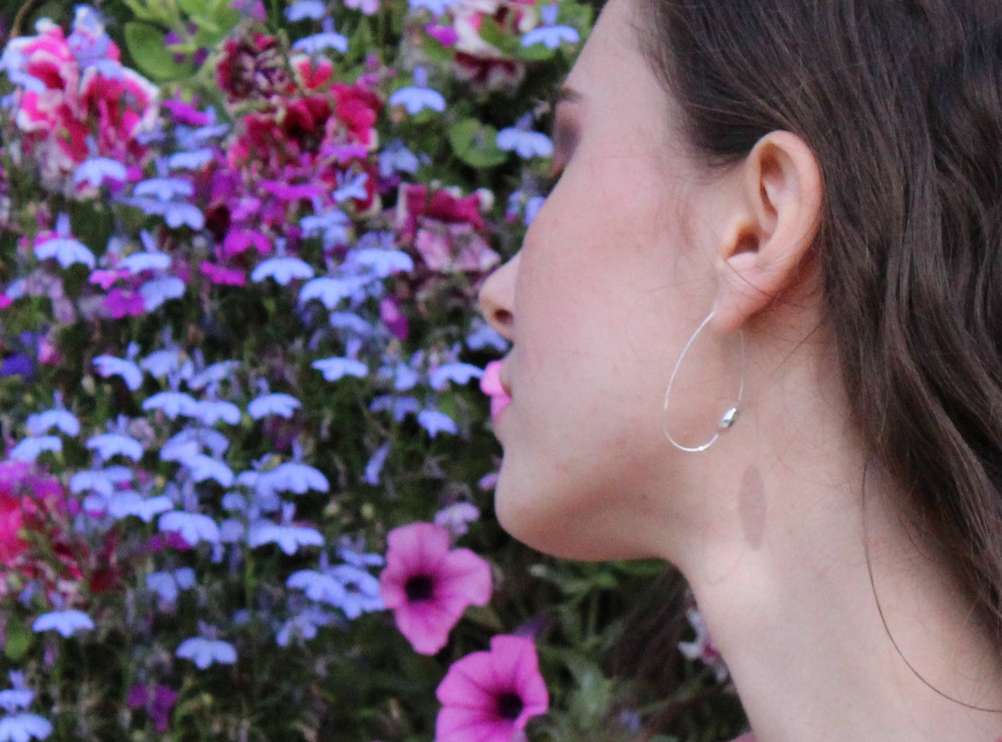 Pointed Oval Earrings with Silver Pyrite or Drop Gems option