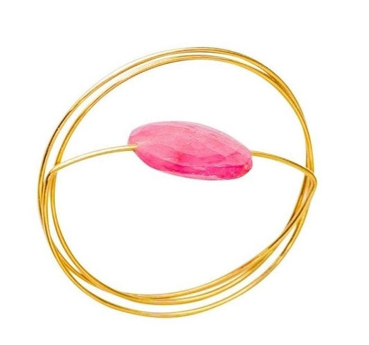 Circle Wrap Ring with Ruby Corundum