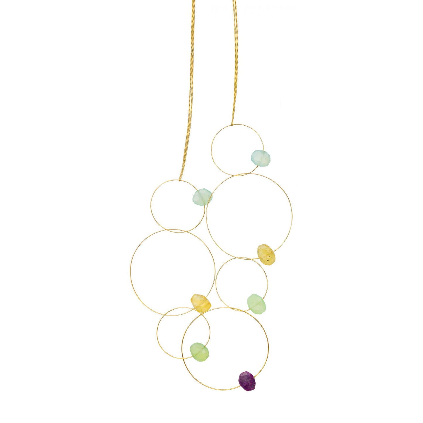 Long Circular Morph It! Necklace with Gemstones