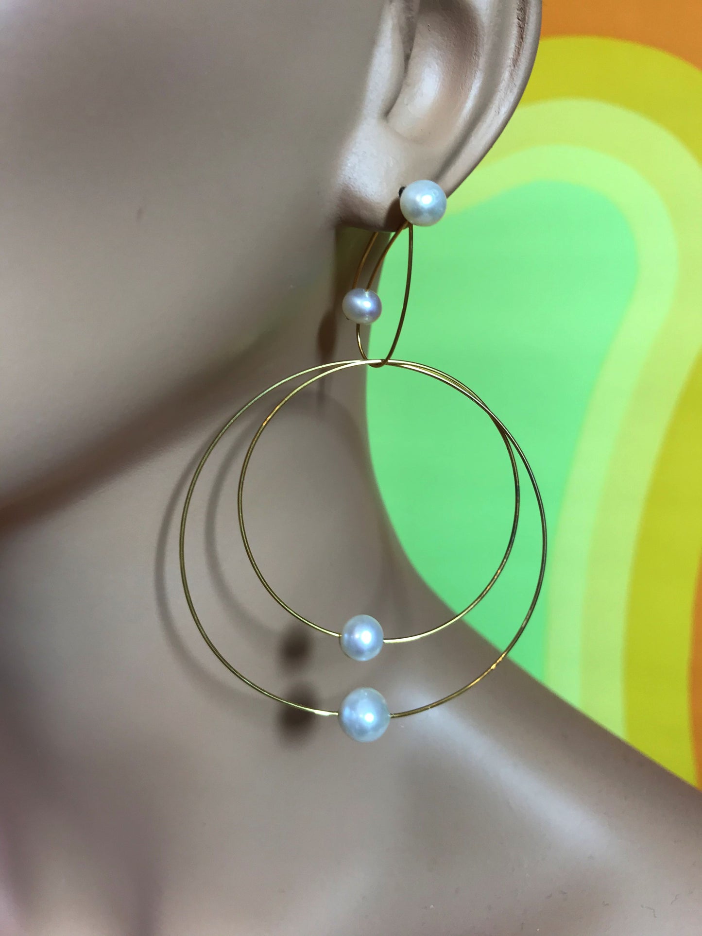 'Morph It!' Hoop Earrings with Round Freshwater Pearls