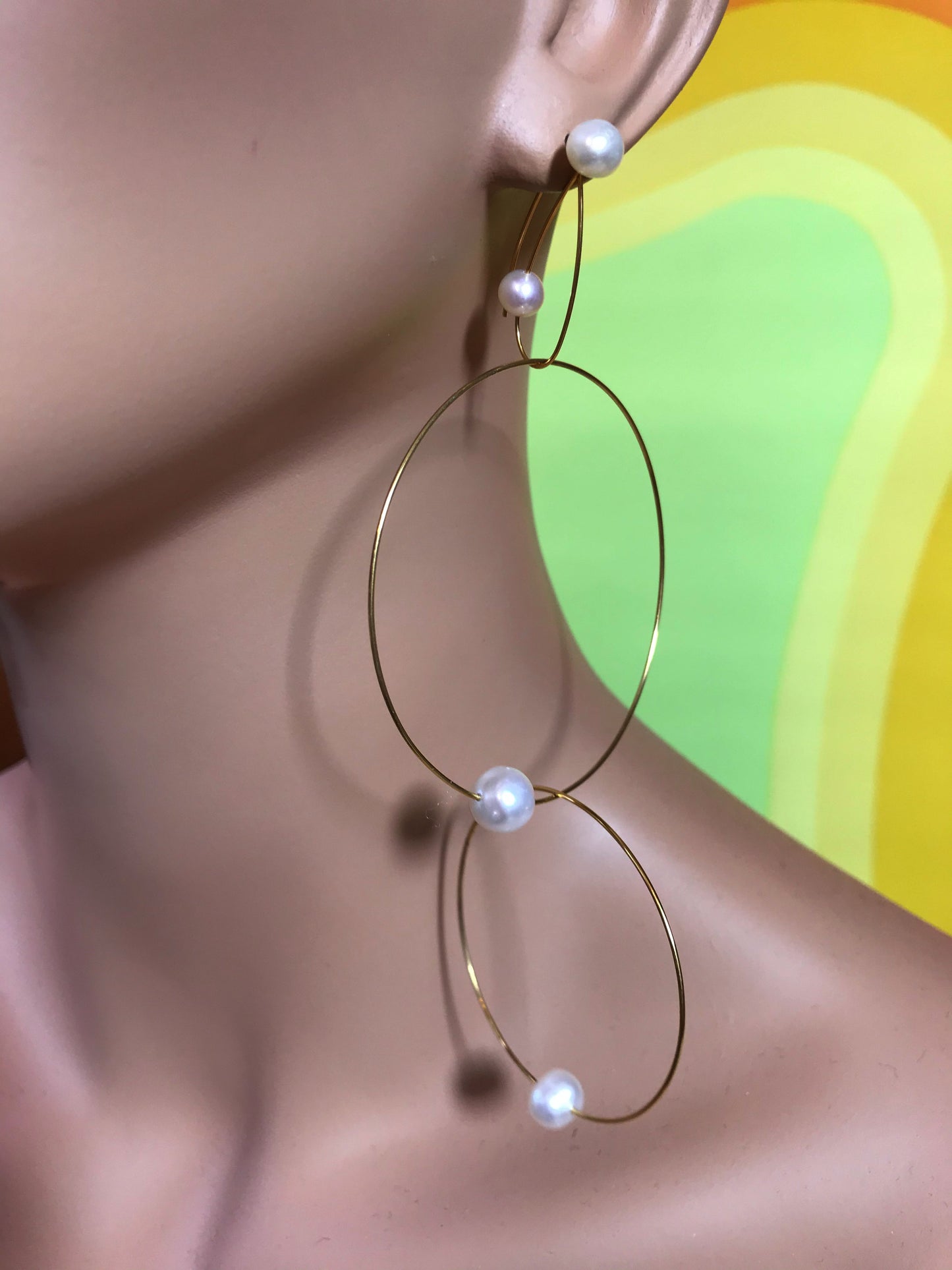 'Morph It!' Hoop Earrings with Round Freshwater Pearls