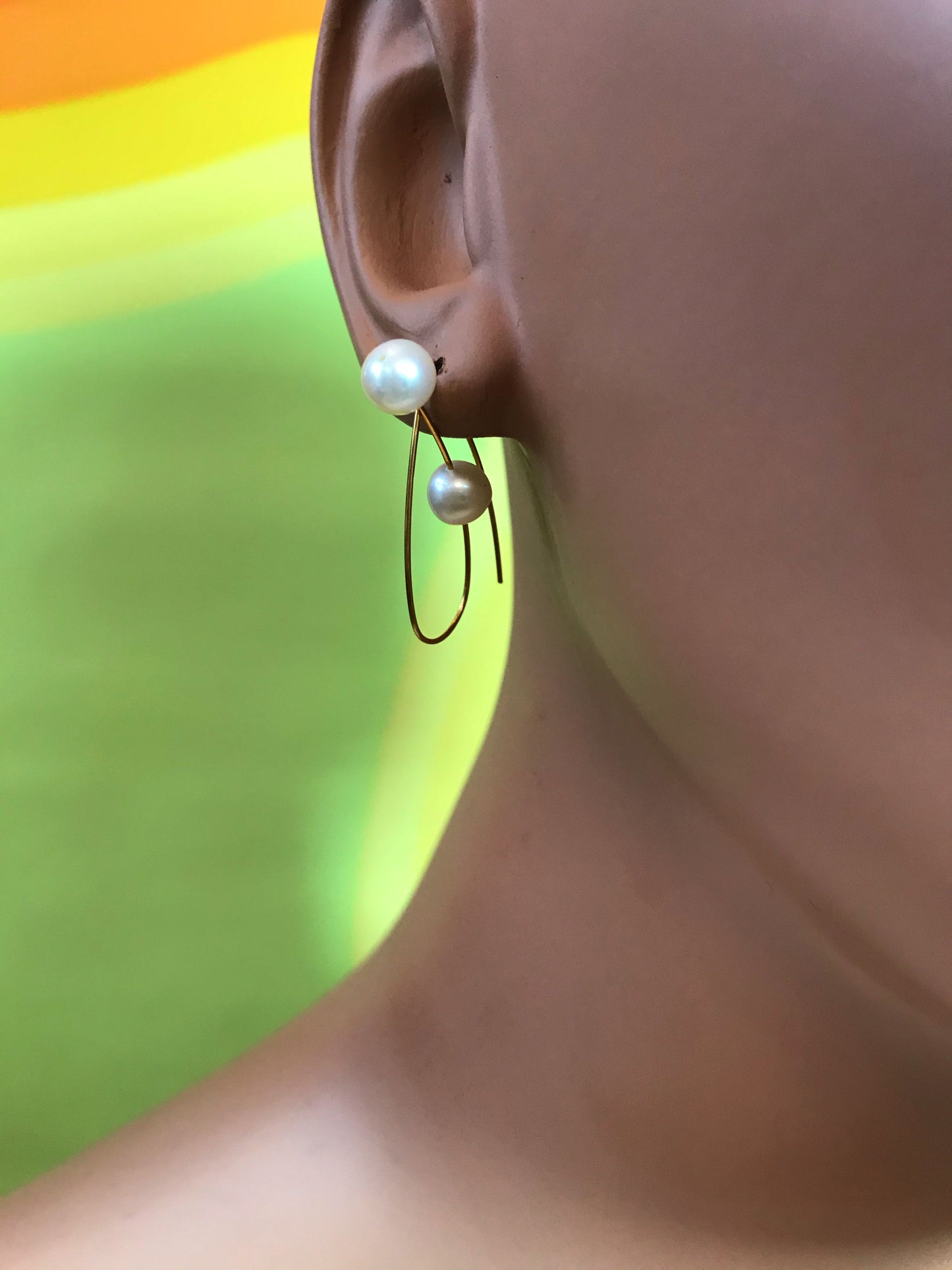 'Morph It!' Hoop Earrings with Round Freshwater Pearls