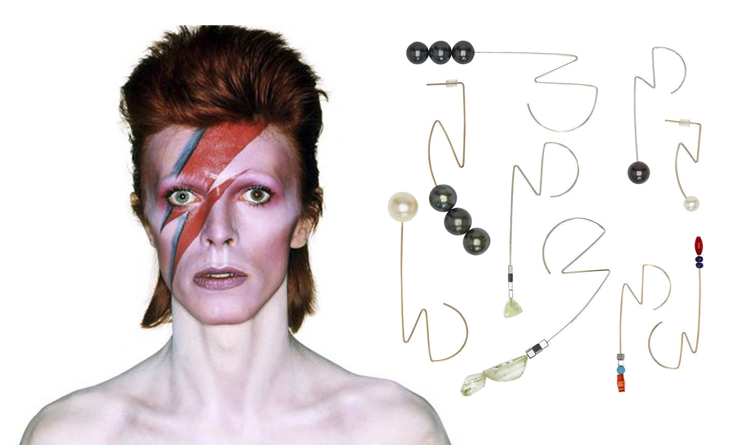 David Bowie, David Bowie Earrings, lightning bolt, David Bowie inspired