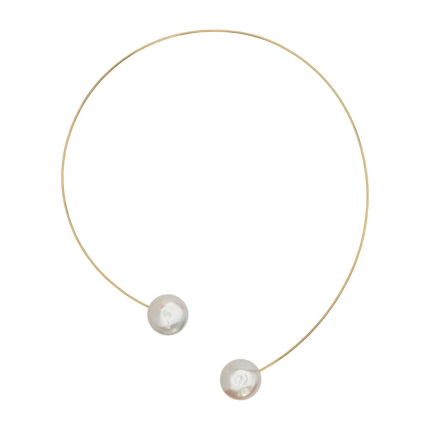 Round Neck Wire with White Round Pearls (12mm)
