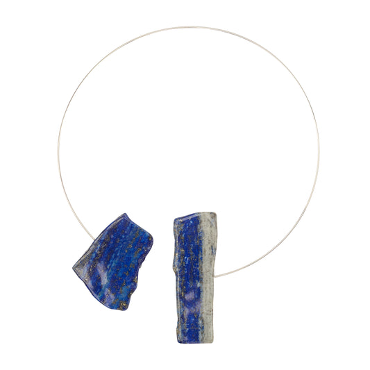 Round Neck Wire with Large Lapis Lazuli