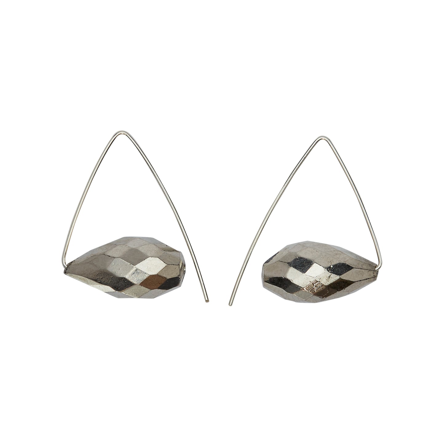 Medium Triangle Twist Earrings with Drop Gems