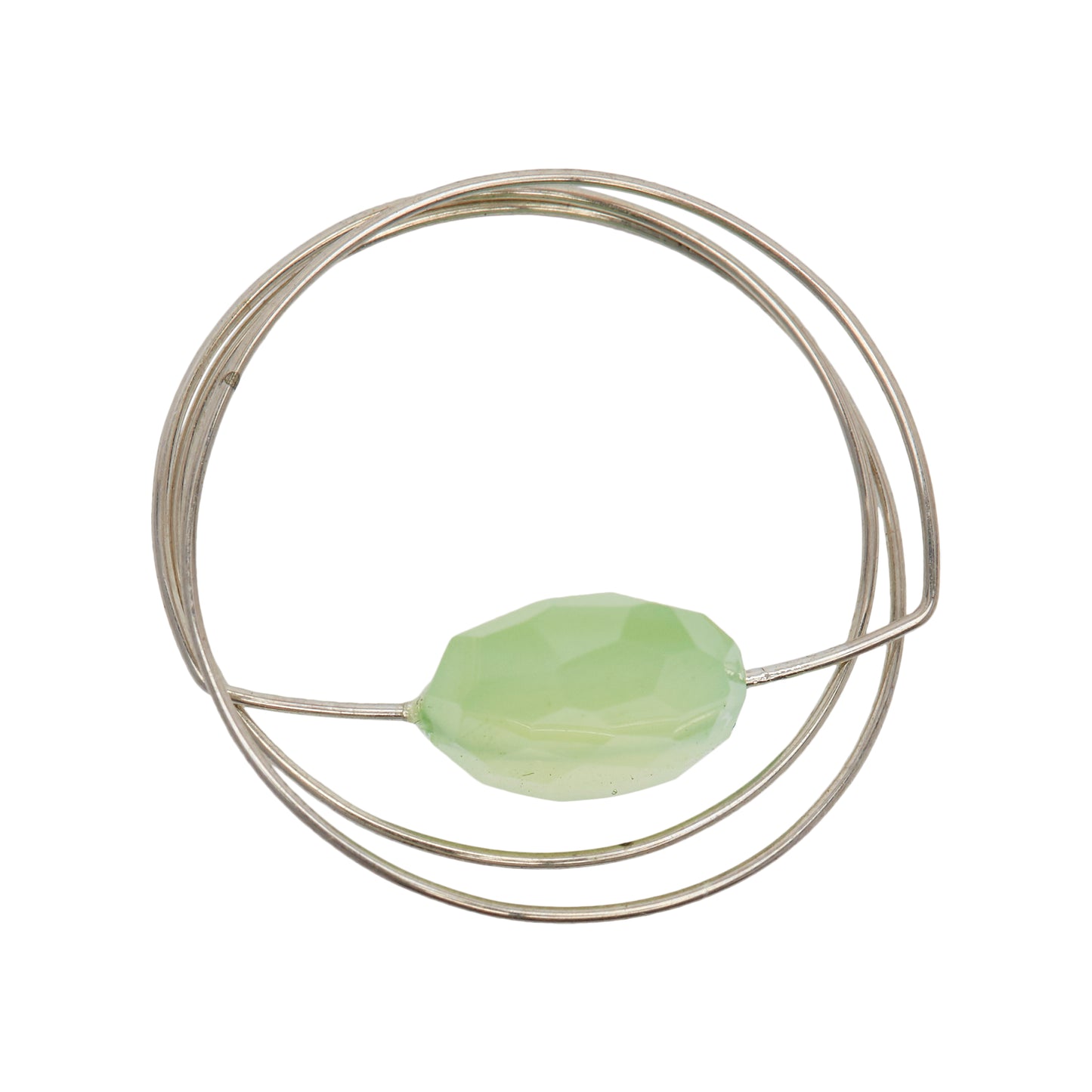 Double Wrap Ring with Blue-Green Chalcedony Faceted Oval