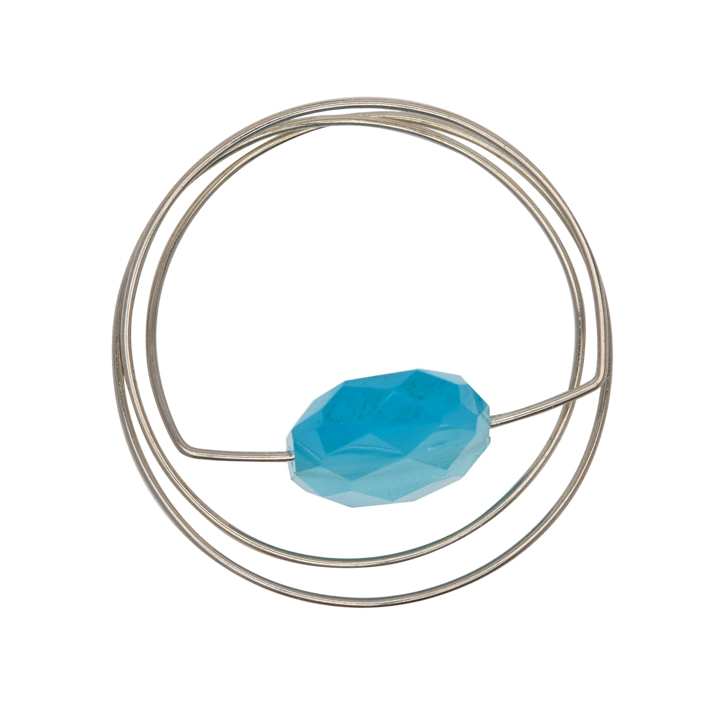 Double Wrap Ring with Light Blue Chalcedony