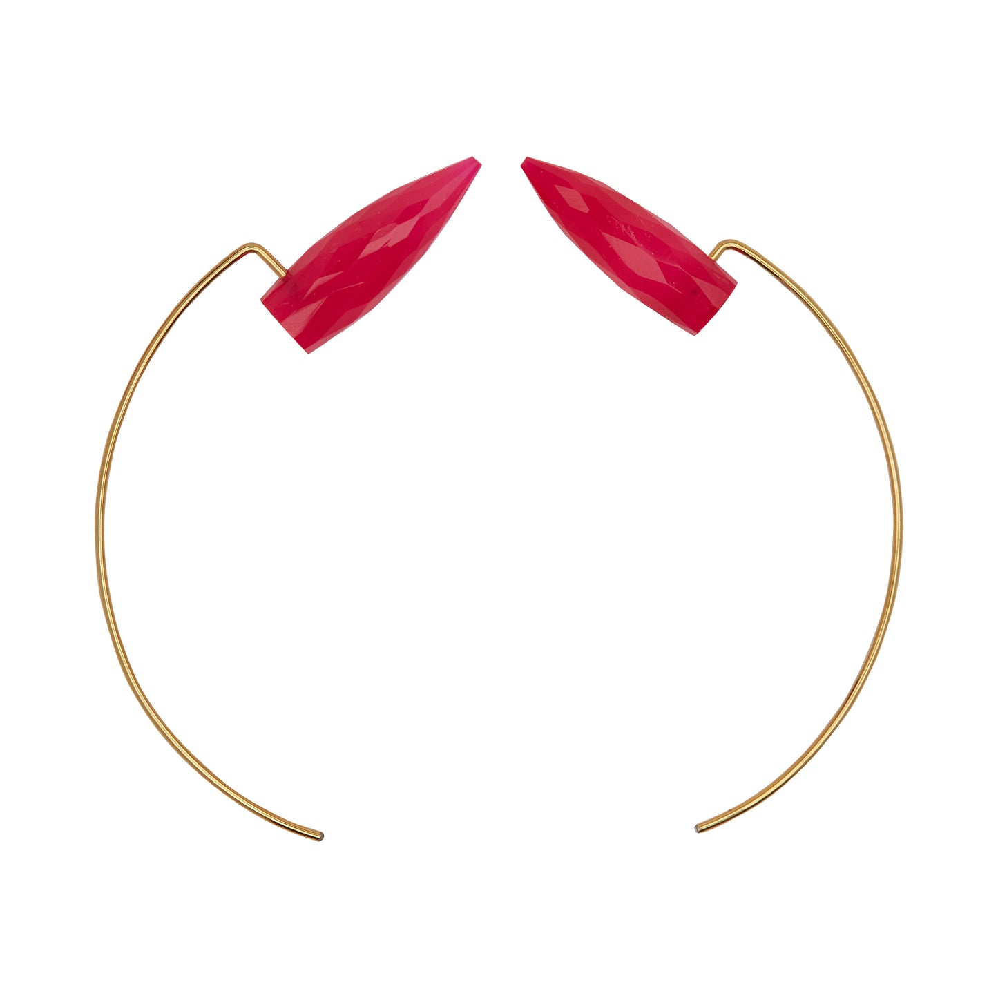 Red Bullet Shaped Gemstone Earrings