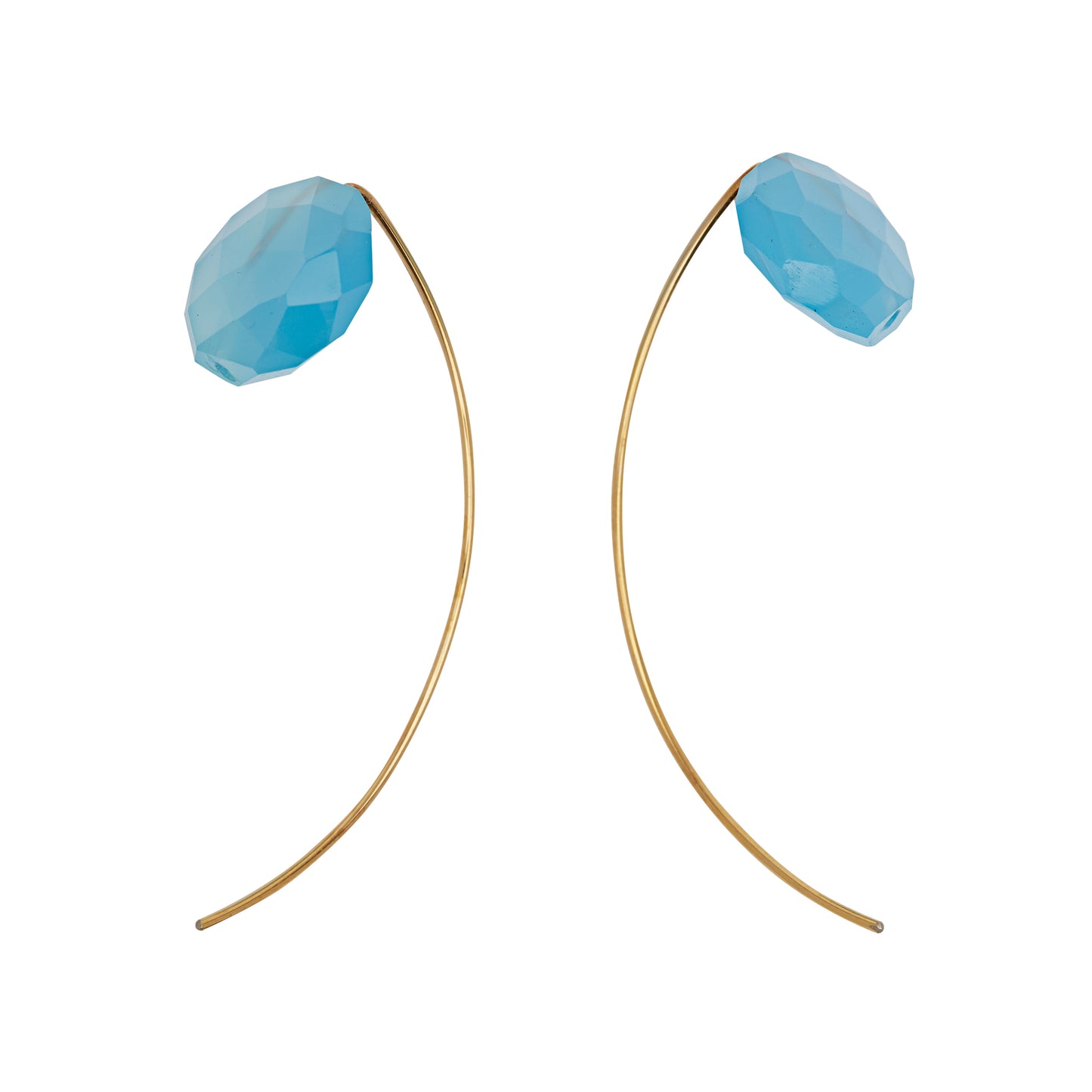 Long Curve Earrings with Chalcedony
