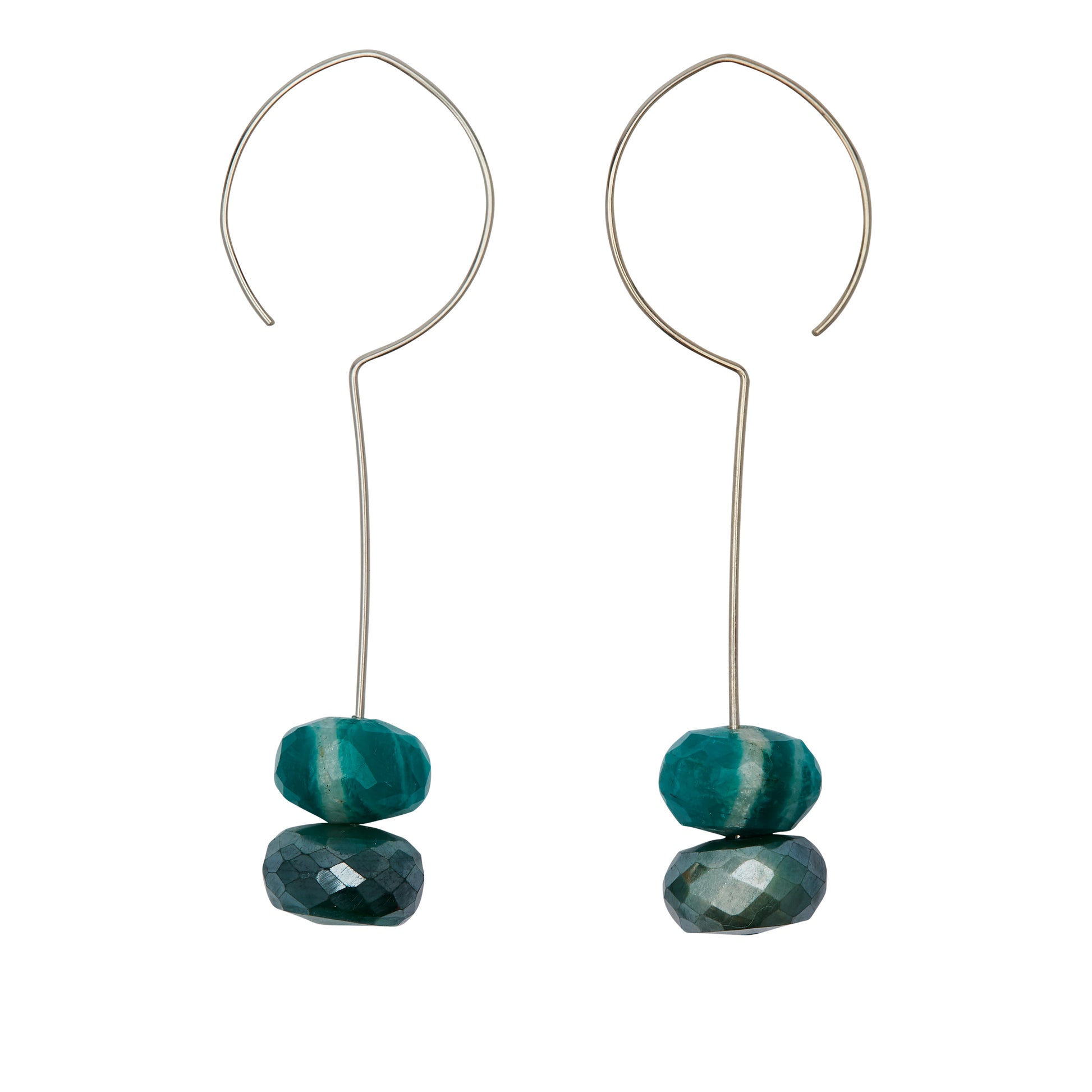Drop Earrings with Amazonite and Green Mystic Chalcedony
