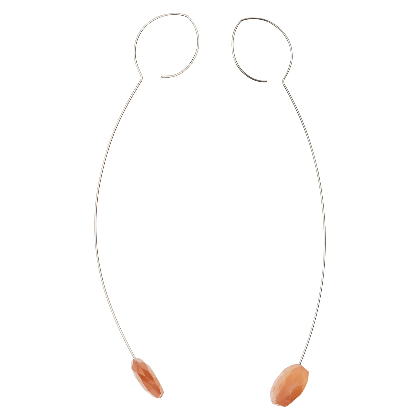 Drop Earrings with Peach Moonstone