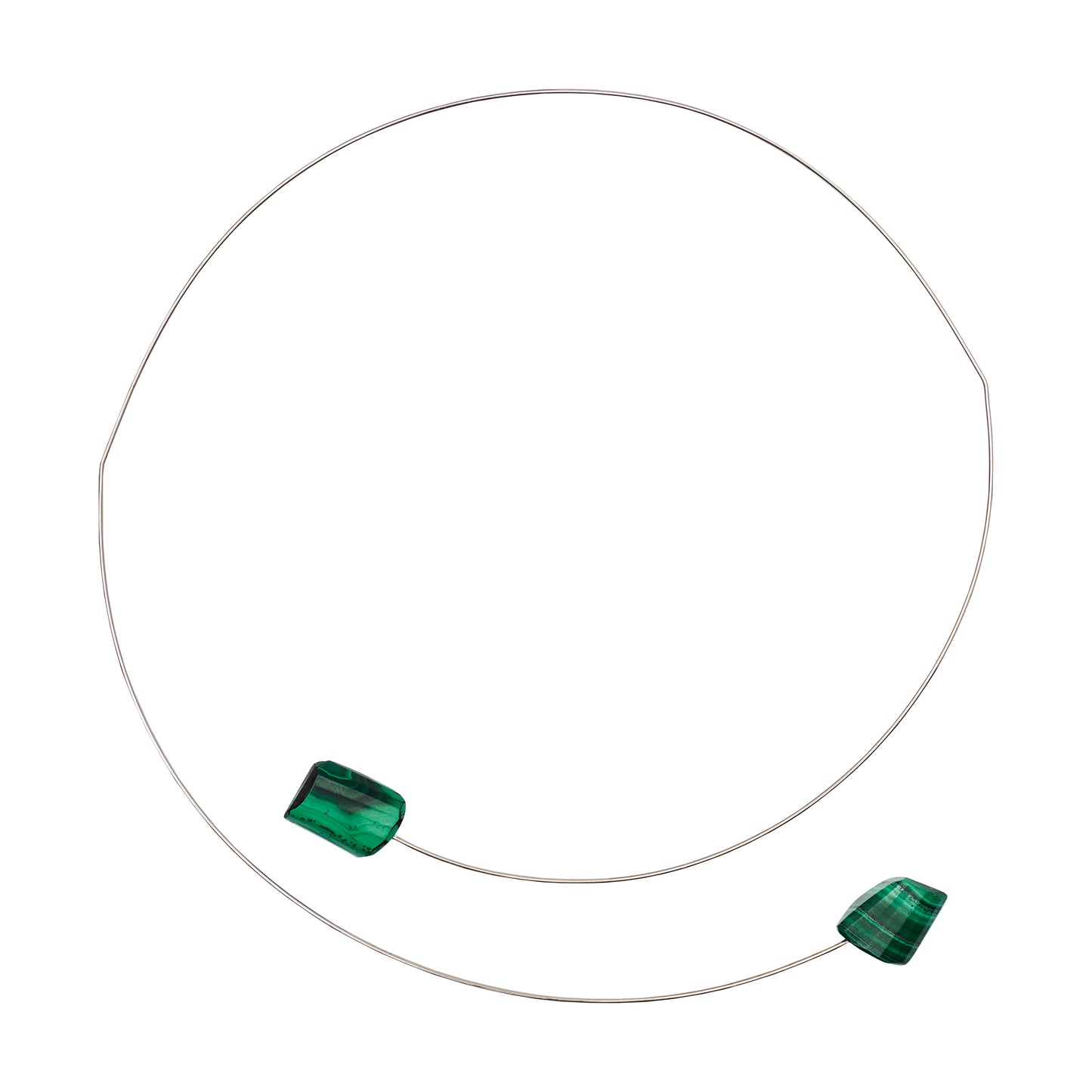 Asymmetric Neck Wire with Malachite